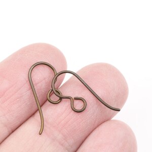 10 Dark Brown Niobium Ear Wires French Hooks Earring Findings Hypoallergenic Niobium Findings TierraCast Bronze Antique Brass Color PH37 image 3