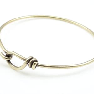 Adjustable Antique Brass Bracelet TierraCast Wire Bracelet Bronze Bracelet Bangle Bracelet Findings for Charm Bracelets for Personalized image 1