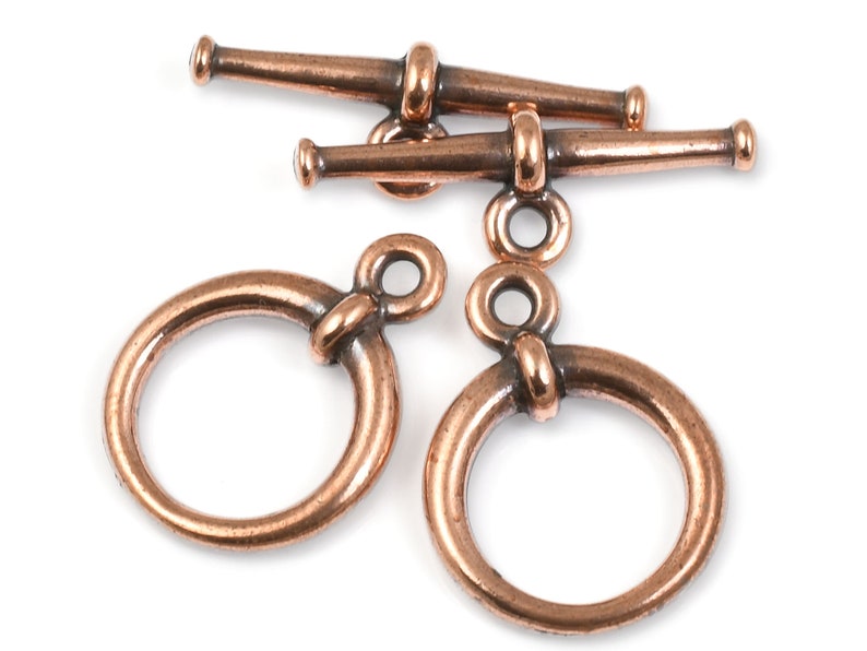 TierraCast TAPERED TOGGLE Antique Copper Toggle Clasp Findings Electroplated Copper Toggle Findings Large Toggle PF192 image 1