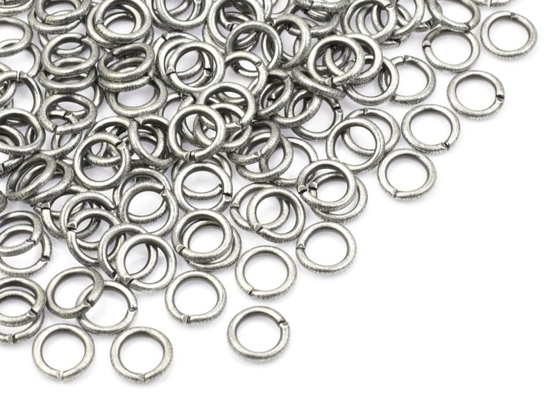 144 18 gauge 6mm Dark Antique Silver Plated Jump Ring Findings 6mm Jumprings Open Jump Ring Jewelry Findings for Jewelry Making PS169 image 4