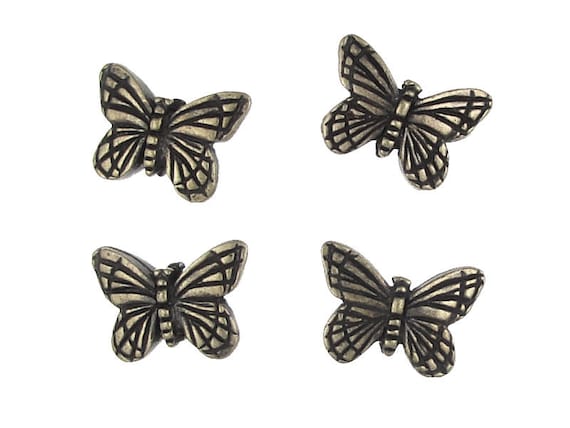 Butterfly Beads Antique Brass Beads Monarch Butterflies TierraCast Pewter Brass Oxide Insect Butterflies Summer Beads  (PA15)