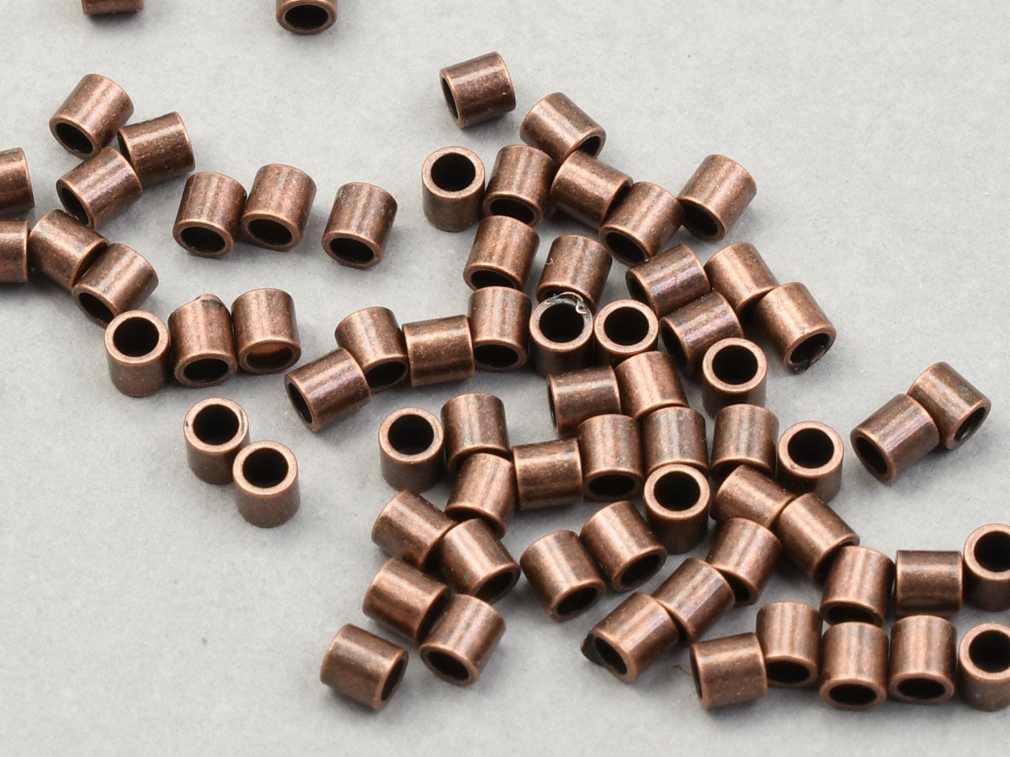 10Pcs Cadmium Lead Nickel Free Rose Gold Brass Curved Tube Beads 25x2mm Hole 1mm