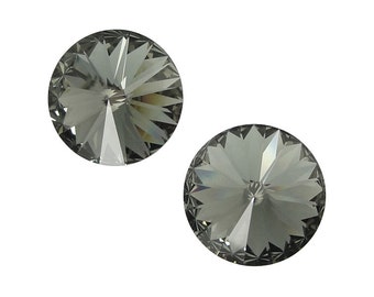 BLACK DIAMOND 14mm Rivolis Swarovski Rivoli Stones Article 1122 14mm Swarovski Crystal Grey Gray