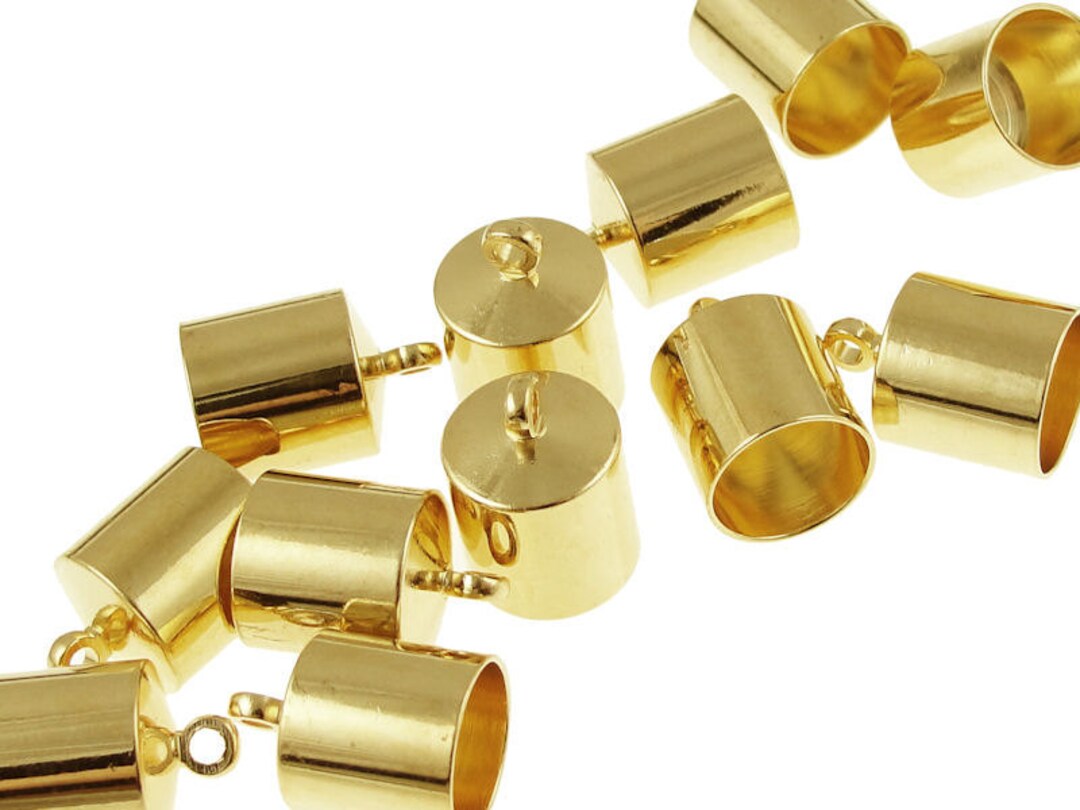 12 Kumihimo Caps 8mm Kumihimo End Caps Gold Plated Large Cord End Caps