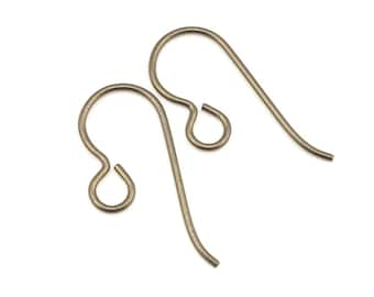 Niobium Light Antique Brass Earring Wires BRONZE Niobium Earring Findings TierraCast Ear Findings Hooks Fishhook Earrings 90-5177-01 (PH31)