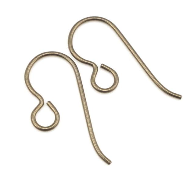 Niobium Light Antique Brass Earring Wires BRONZE Niobium Earring Findings TierraCast Ear Findings Hooks Fishhook Earrings 90-5177-01 (PH31)
