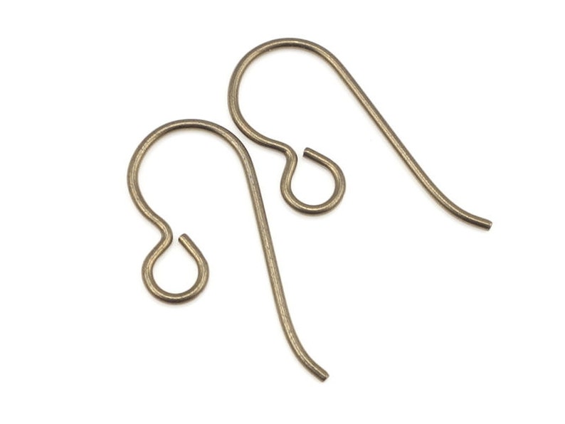 Niobium Light Antique Brass Earring Wires BRONZE Niobium Earring Findings TierraCast Ear Findings Hooks Fishhook Earrings 90-5177-01 PH31 image 1