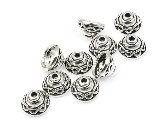 Tierracast Celtic Bead Cap 8mm Medium Size Antique Silver Beadcaps for Jewelry  Making Celtic Knotwork Silver Bead Caps 