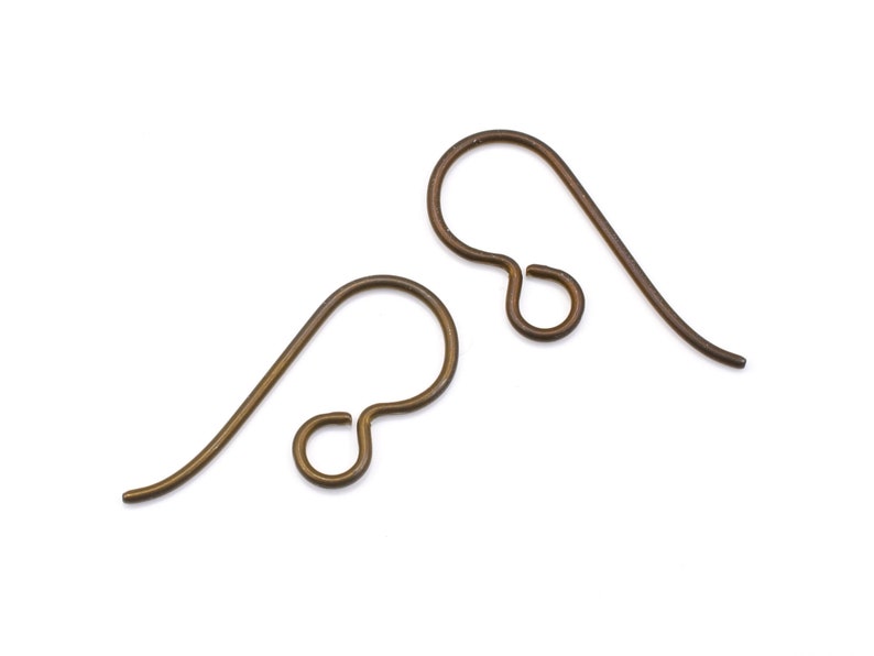 10 Dark Brown Niobium Ear Wires French Hooks Earring Findings Hypoallergenic Niobium Findings TierraCast Bronze Antique Brass Color PH37 image 2