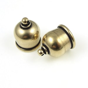 Fancy 10mm Kumihimo Caps Light Antique Brass Kumihimo Cord Caps TierraCast TAJ Cord Ends PF2082 image 1