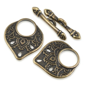 TierraCast Temple Toggle Clasp Set Antique Brass Toggle Findings Large Toggles for Bracelets and Jewelry Making Bronze Clasp P1732 image 3