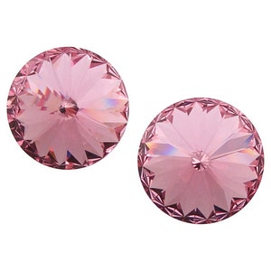 14mm LIGHT ROSE Rivolis Swarovski Rivoli Stones Article 1122 14mm Swarovski Crystal Cotton Candy Light Pink