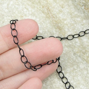 Black Chain TierraCast Chain Matte Black 5mm x 6mm Cable Chain Medium Large Fine Link Jewelry Chain 20-0825-13 image 3