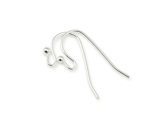 144 Silver Earring Wires - 27mm Earring Hook With 2mm Ball - Bright Silver  Plated Ear Findings French Hooks Fish Hook Wires - Etsy
