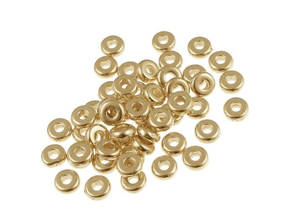 flat gold beads