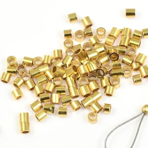 100 Pieces 2mm Magical Crimps by the Bead Smith Bright Gold Plated Crimp Tube Bead Findings FB17 image 2