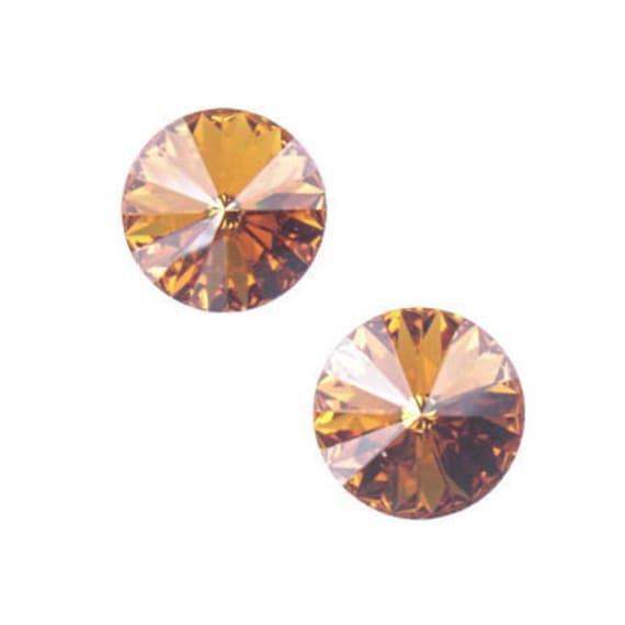 12mm Rivolis TOPAZ Swarovski Rivoli Stones Article 1122 12mm Swarovski Crystal Rivolis Warm Amber Golden Brown Autumn November Birthstone