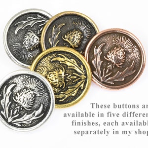 Antique Copper Thistle Button TierraCast Copper Clasp Findings Scottish Thistle Flower Button Findings for Bracelet Clasps P2543 image 4