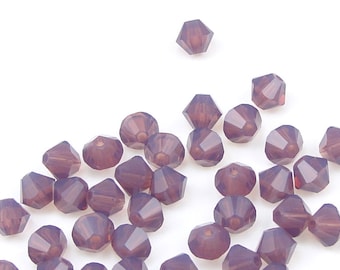 48 CYCLAMEN OPAL 4mm Xilion Bicones - Radiant Orchid - 5301 5328 Swarovski Crystal Beads - Translucent Purple Beads