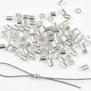 100 Pieces 2mm Magical Crimps by the Bead Smith Bright Silver Plated Crimp Tube Bead Findings FB17 image 2