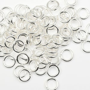 100 6mm 18g Silver Plated Jumprings 18 Gauge Silver Jump Rings Open Shiny Bright Silver Findings FS29S image 2