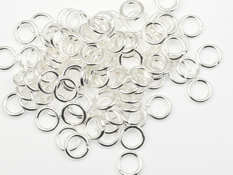 100 6mm 18g Silver Plated Jumprings 18 Gauge Silver Jump Rings Open Shiny Bright Silver Findings FS29S afbeelding 2