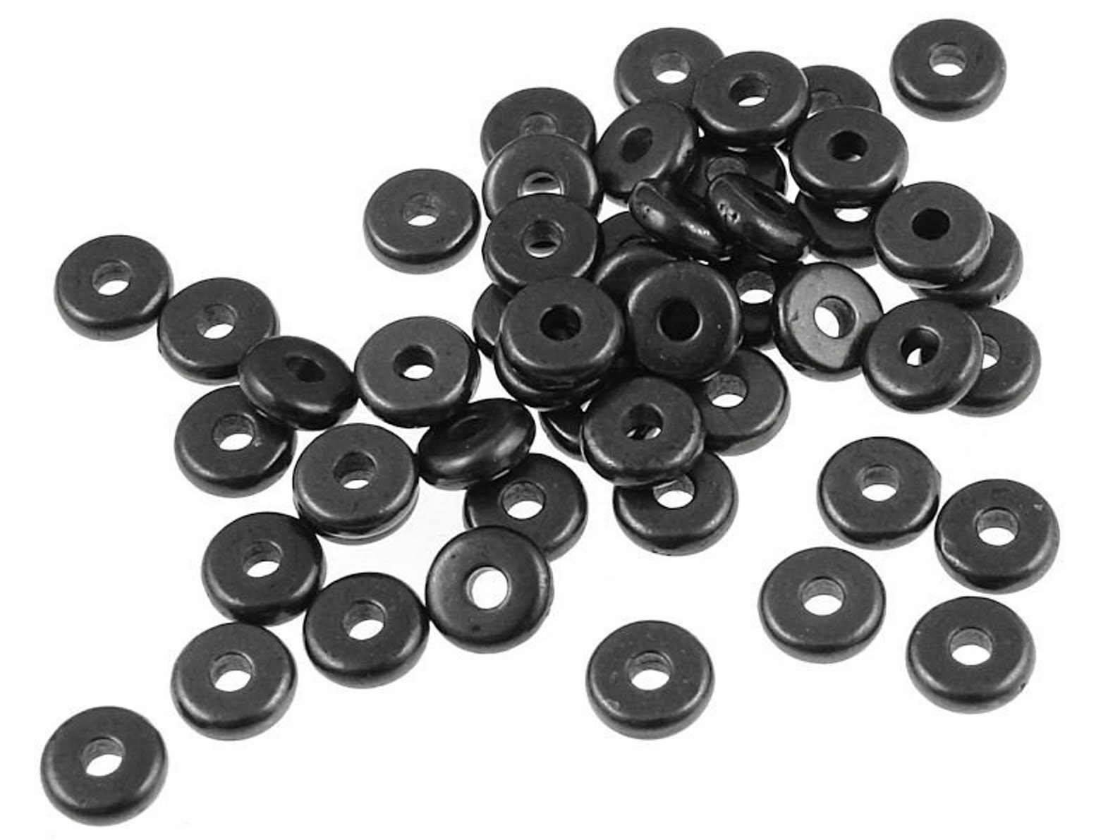 500 Black Flat Disk Beads Tierracast 5mm Washer Beads Etsy