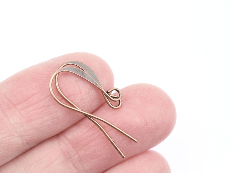 48 Antique Copper Plated Earring Wires - Matte Dark ANTIQUE COPPER Plated Earring Findings Tall French Hooks Earring Hooks Wires #FB700 bild 4