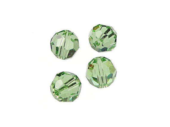 8mm PERIDOT Swarovski Beads -  5000 8mm Faceted Round Beads Swarovski Austrian Crystal Light Peridot Green
