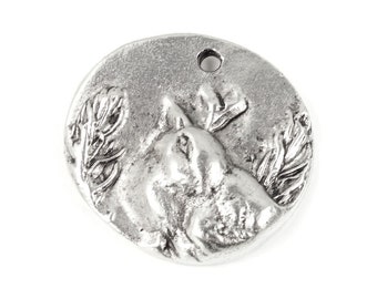 Antique Silver Pendant Silver Shenandoah Charm Nunn Design 25mm Nature Pendant Tree Bird Woodland Organic Natural Design Antique Silver