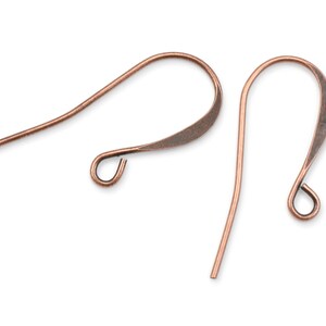 48 Antique Copper Plated Earring Wires - Matte Dark ANTIQUE COPPER Plated Earring Findings Tall French Hooks Earring Hooks Wires #FB700 bild 3