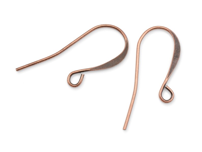 48 Antique Copper Plated Earring Wires - Matte Dark ANTIQUE COPPER Plated Earring Findings Tall French Hooks Earring Hooks Wires #FB700 bild 3