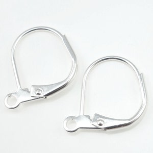 144 Silver Earring Findings Leverback Earrings Bulk Bag Silver Plated Lever Back Ear Hooks Ear Findings Silver BULK BAG (FS37)