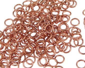 100 Copper Jumprings 6mm Solid Copper Open Jumprings 19 Gauge Bright Raw Copper 19 G (FSC44)