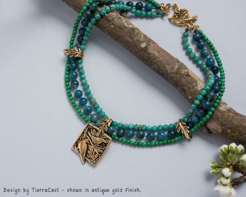 Large Antique Brass Pinch Bail Tierracast Bontanical Pendant Etsy