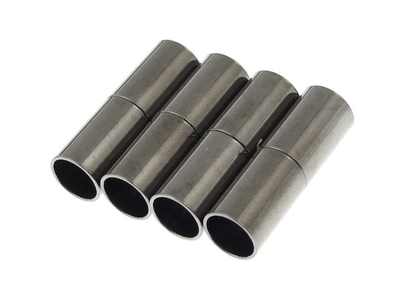 Gunmetal Magnetic Clasp Sets Gun Metal Cord End Caps for Leather  Jewelry Kumihimo Findings Supplies (KH61)