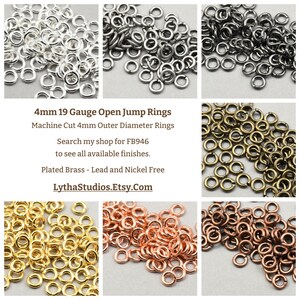 100+ Pieces 4mm OD 19 Gauge Gold Jump Rings - BRIGHT GOLD Jumprings - Gold Plated Small Open Jump Ring Findings - Gold Findings #FB946 image 5