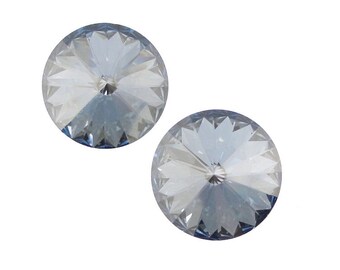 CRYSTAL BLUE SHADE 14mm Rivolis Swarovski Rivoli Stones Article 1122 14mm Swarovski Crystal Sparkly Light Blue Winter Wintry Icy Blue