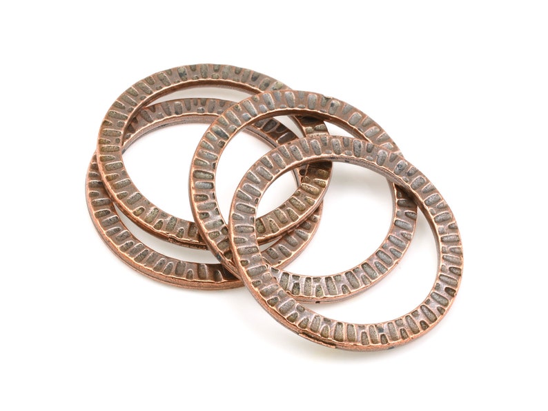 Large Antique Copper Rings TierraCast RADIANT RING Tierra Cast 1 1/4 Textured Metal Ring 32mm Diameter P634 image 2
