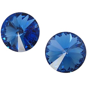 14mm SAPPHIRE Swarovski Rivolis Stones Article 1122 14mm Swarovski Crystal Sapphire Blue Royal