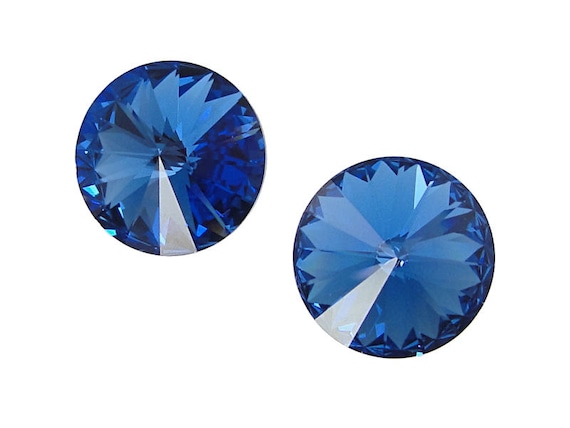 14mm SAPPHIRE Swarovski Rivolis Stones Article 1122 14mm Swarovski Crystal Sapphire Blue Royal