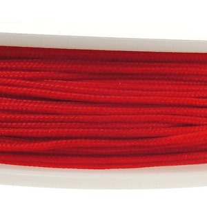BRIGHT RED Chinese Knotting Cord 0.8mm Fine Cord 49 Feet / 15 Meters Nylon Cord for Knotting Braiding Macrame Kumihimo Supplies image 2