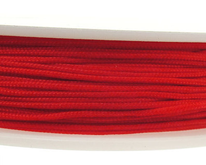 BRIGHT RED Chinese Knotting Cord 0.8mm Fine Cord 49 Feet / 15 Meters Nylon Cord for Knotting Braiding Macrame Kumihimo Supplies image 2