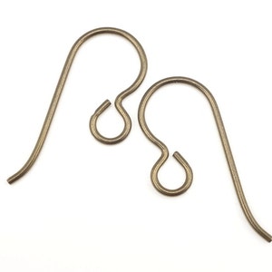 Niobium Light Antique Brass Earring Wires BRONZE Niobium Earring Findings TierraCast Ear Findings Hooks Fishhook Earrings 90-5177-01 PH31 zdjęcie 2