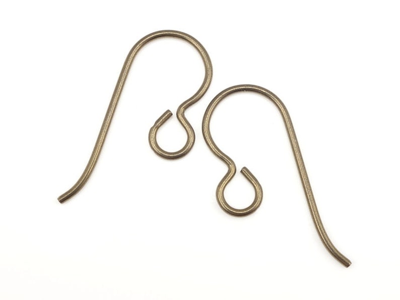 Niobium Light Antique Brass Earring Wires BRONZE Niobium Earring Findings TierraCast Ear Findings Hooks Fishhook Earrings 90-5177-01 PH31 zdjęcie 2