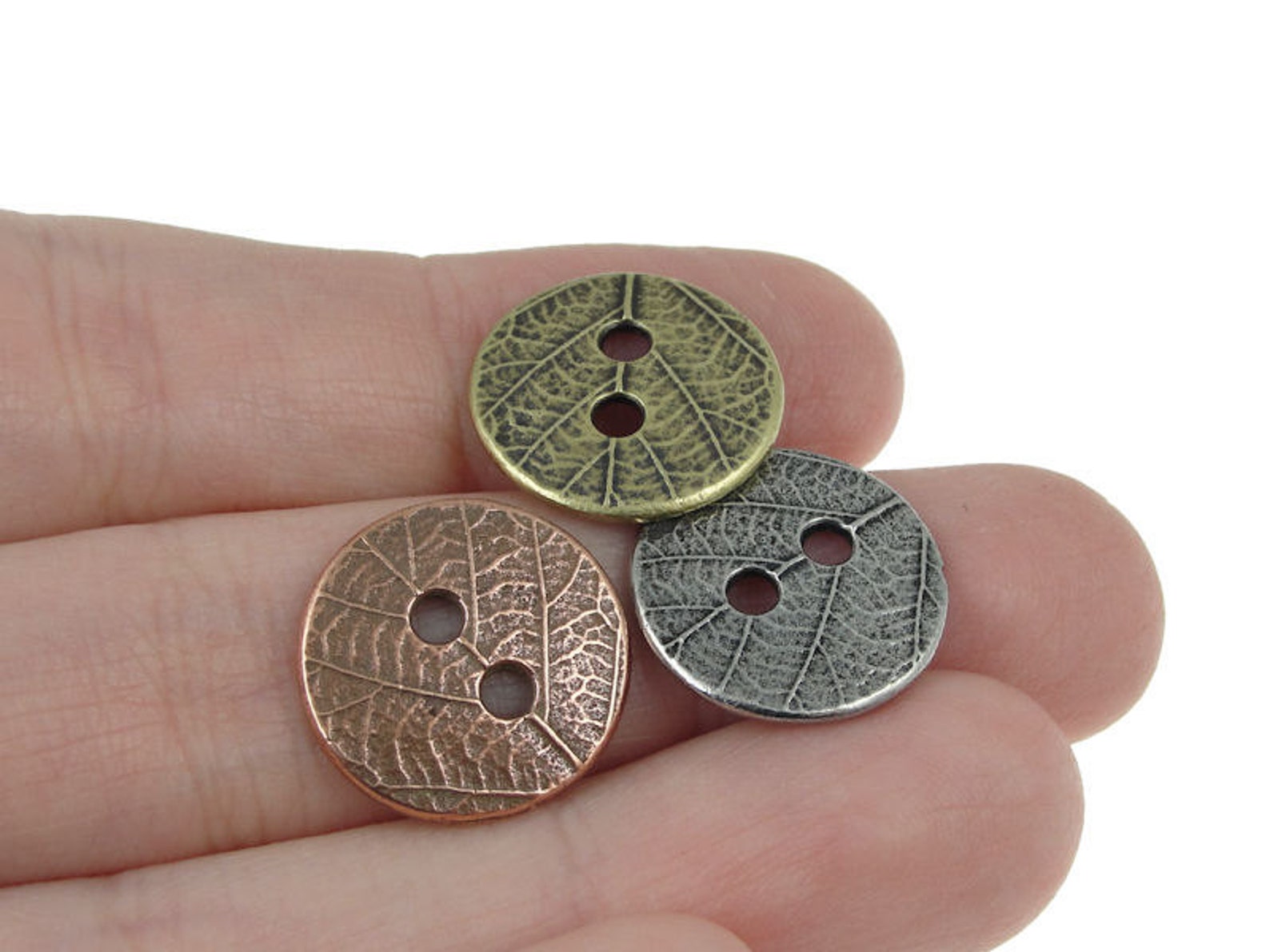 Antique Brass Button Findings Bronze Buttons Tierracast LEAF - Etsy