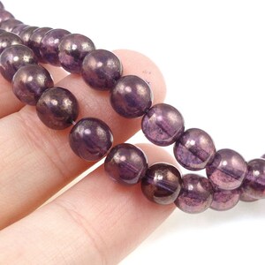 25 Milky Pink Moon Dust 8mm Round Beads Radiant Orchid Czech Glass Beads Grape Plum Czech Druks image 3