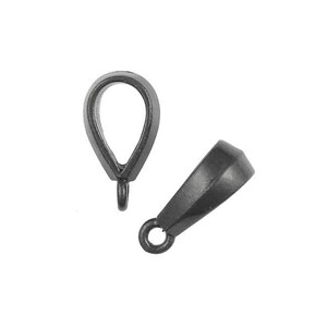 Large Hole Kumihimo Bail Findings TierraCast CLASSIC Pendant Bails Matte Black Oxide Leather Findings PBF18 image 3