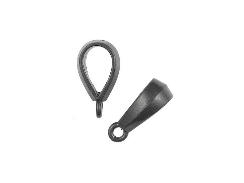 Large Hole Kumihimo Bail Findings TierraCast CLASSIC Pendant Bails Matte Black Oxide Leather Findings PBF18 image 3