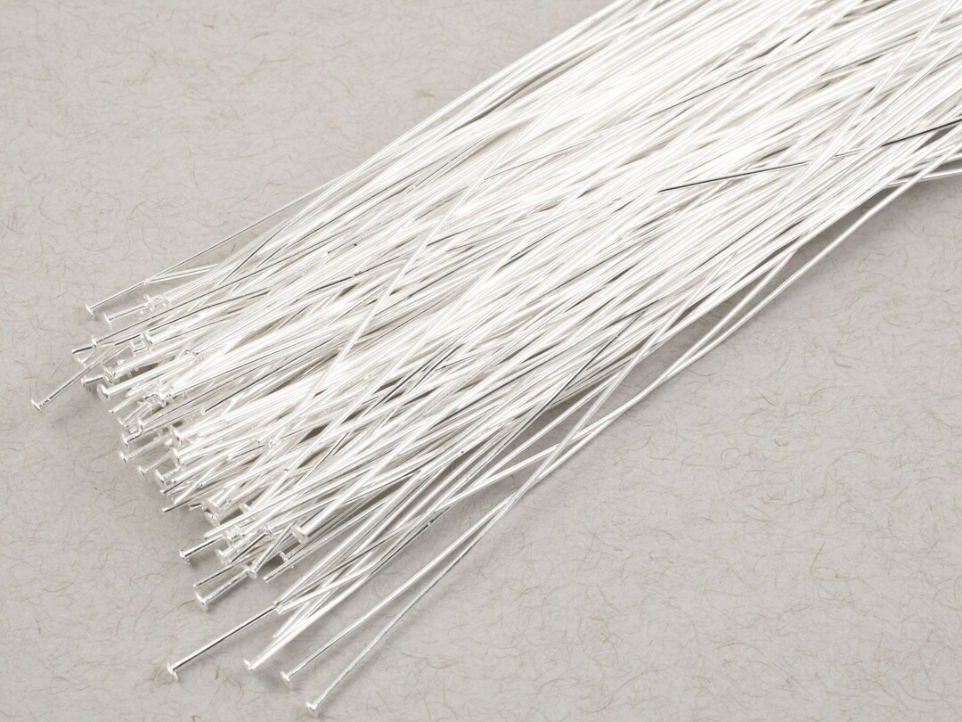 144-Pack 2-Inch 21 Gauge Silver-Plated Headpins – #902 – Jewelry Making Head Pins